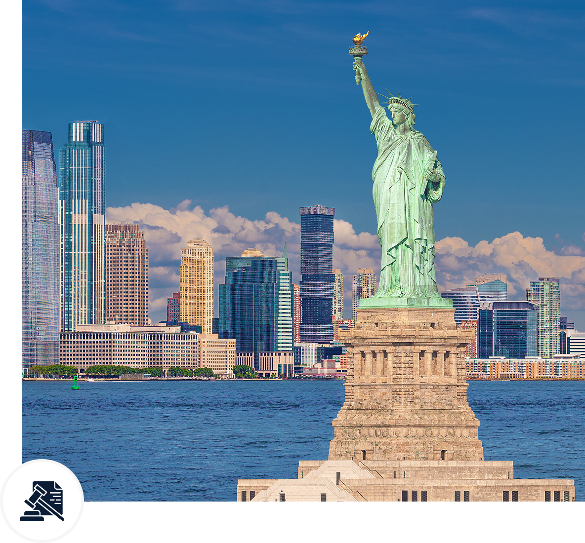 Statue of Liberty with city skyline